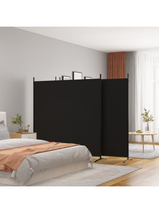 4dílný paraván černý 698x180 cm textil