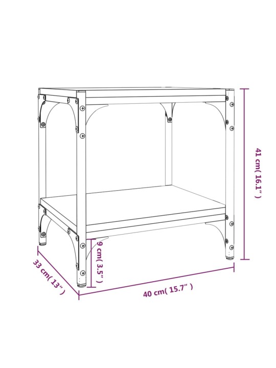 TV skříňka šedá sonoma 40x33x41 cm kompozitní dřevo a ocel