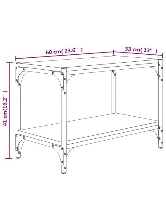 TV skříňka černá 60 x 33 x 41 cm kompozitní dřevo a ocel