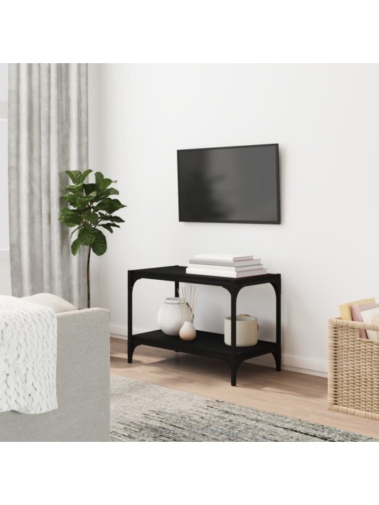 TV skříňka černá 60 x 33 x 41 cm kompozitní dřevo a ocel