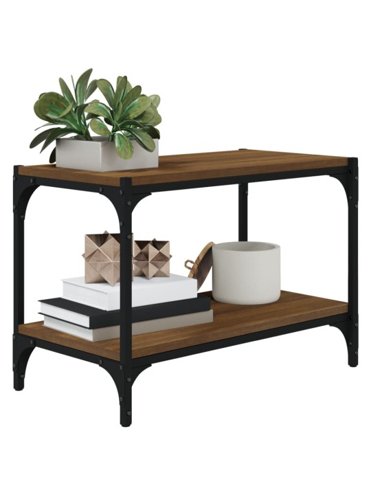 TV skříňka hnědý dub 60 x 33 x 41 cm kompozitní dřevo a ocel