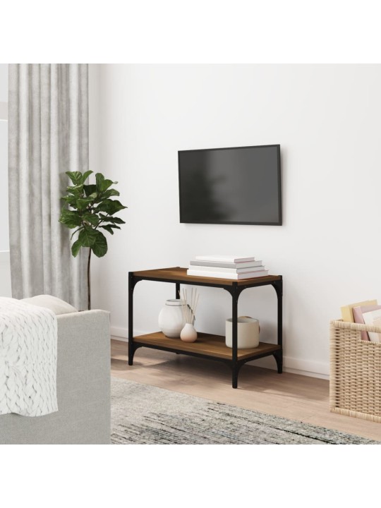 TV skříňka hnědý dub 60 x 33 x 41 cm kompozitní dřevo a ocel