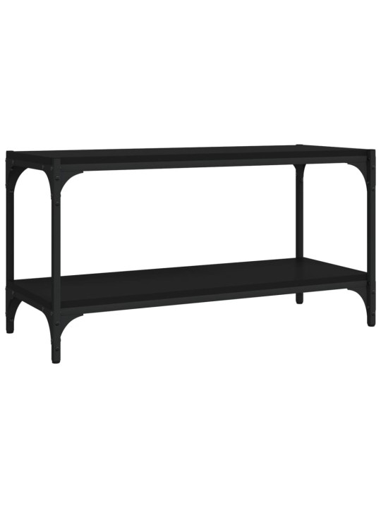 TV skříňka černá 80 x 33 x 41 cm kompozitní dřevo a ocel