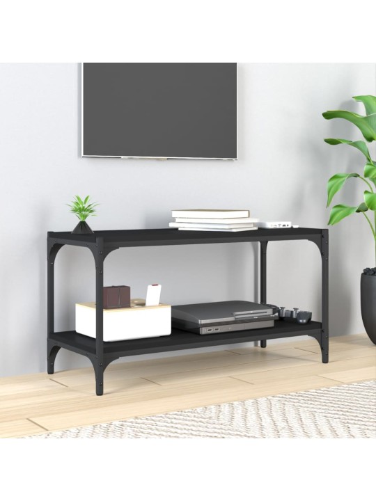 TV skříňka černá 80 x 33 x 41 cm kompozitní dřevo a ocel
