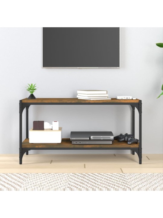 TV skříňka kouřový dub 80 x 33 x 41 cm kompozitní dřevo a ocel