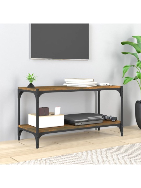 TV skříňka kouřový dub 80 x 33 x 41 cm kompozitní dřevo a ocel