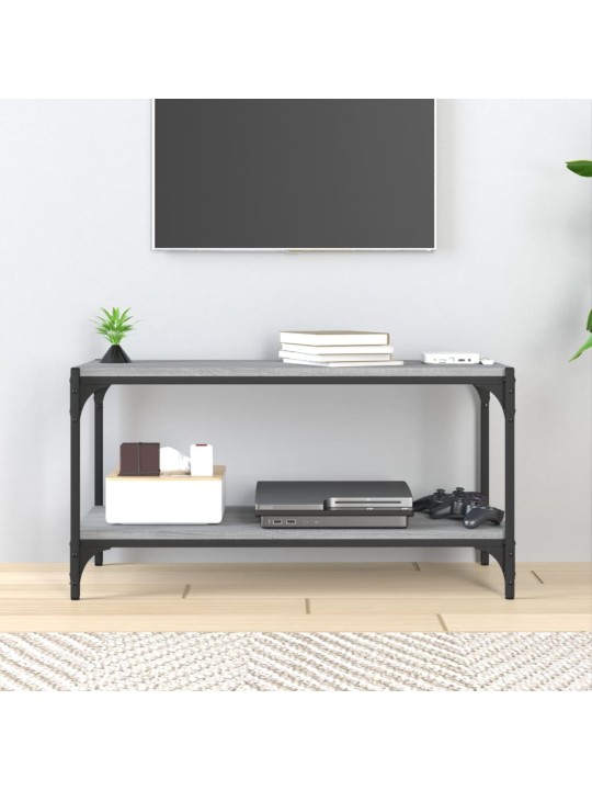 TV skříňka šedá sonoma 80 x 33 x 41 cm kompozitní dřevo a ocel