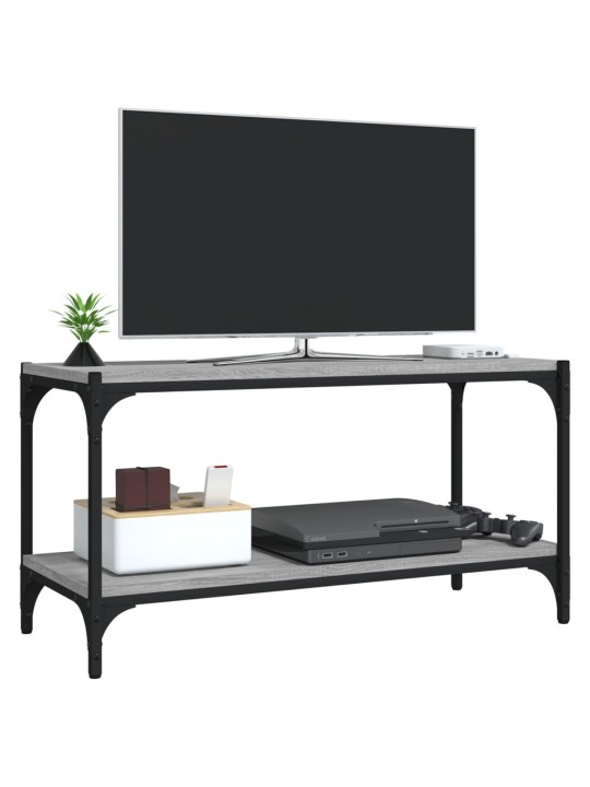 TV skříňka šedá sonoma 80 x 33 x 41 cm kompozitní dřevo a ocel