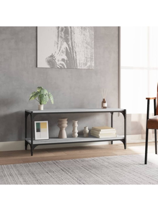 TV skříňka šedá sonoma 100 x 33 x 41 cm kompozitní dřevo a ocel