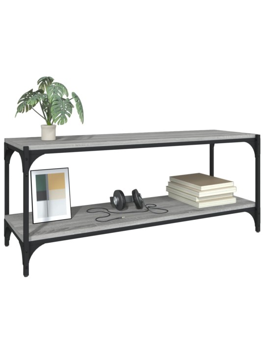 TV skříňka šedá sonoma 100 x 33 x 41 cm kompozitní dřevo a ocel