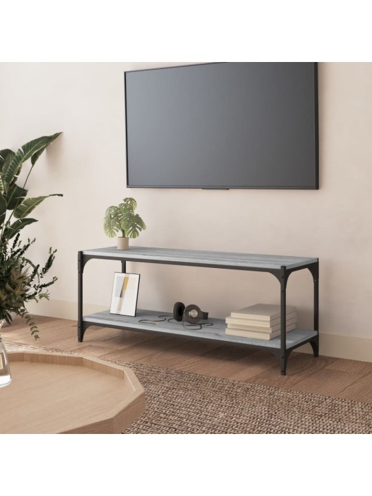 TV skříňka šedá sonoma 100 x 33 x 41 cm kompozitní dřevo a ocel