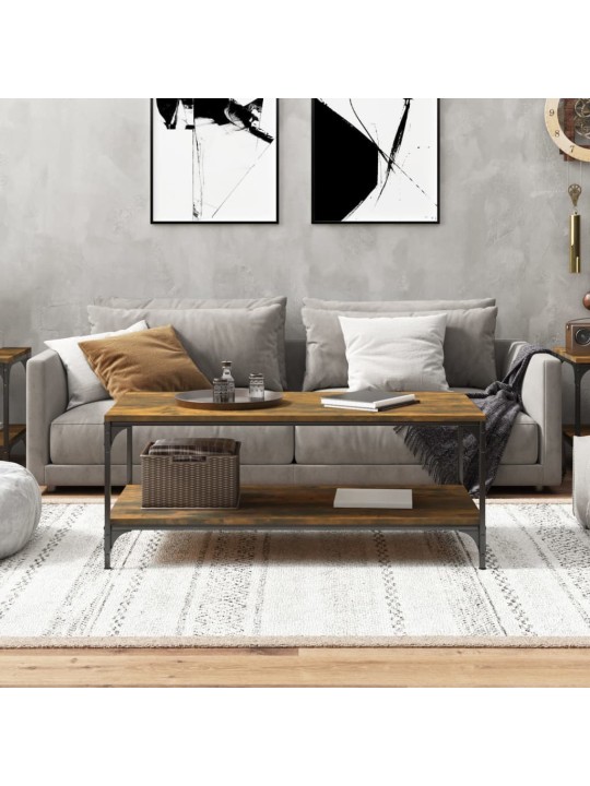 Konferenční stolek kouřový dub 80x50x40 cm kompozitní dřevo