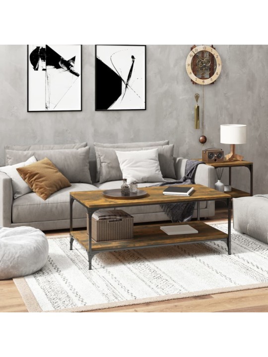 Konferenční stolek kouřový dub 80x50x40 cm kompozitní dřevo