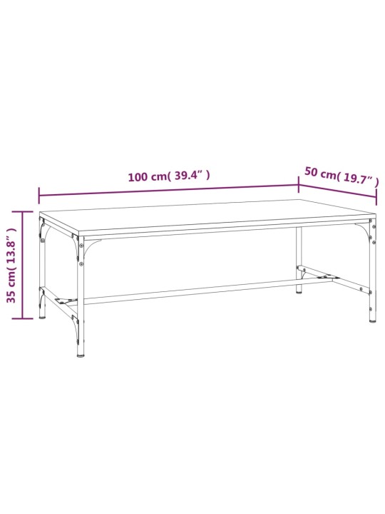 Konferenční stolek kouřový dub 100x50x35 cm kompozitní dřevo