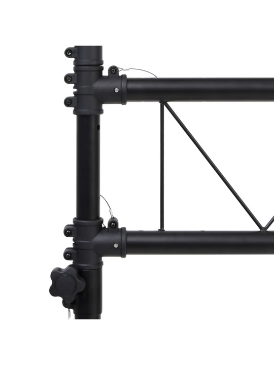 Světelná rampa se stojany černá 338 x 115 x (180–300) cm ocel