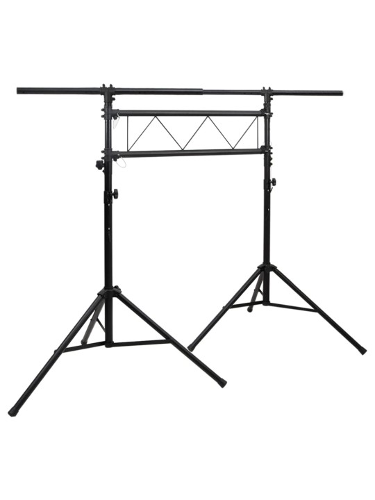 Světelná rampa se stojany černá 238 x 115 x (180–300) cm ocel