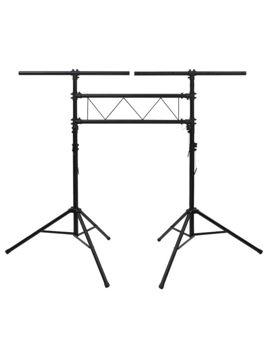 Světelná rampa se stojany černá 238 x 115 x (180–300) cm ocel