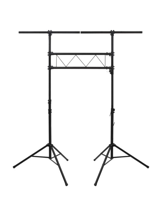 Světelná rampa se stojany černá 238 x 115 x (180–300) cm ocel