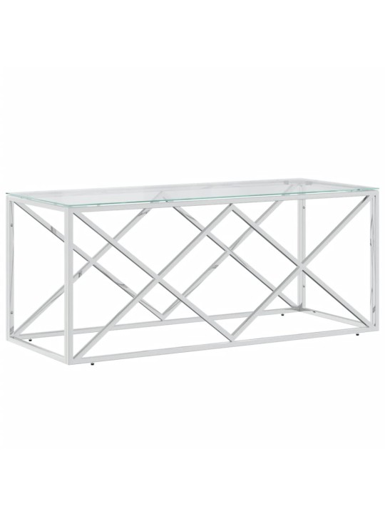 Konferenční stolek 110 x 45 x 45 cm nerezová ocel a sklo