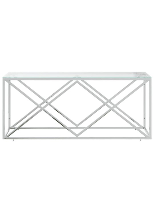 Konferenční stolek 110 x 45 x 45 cm nerezová ocel a sklo