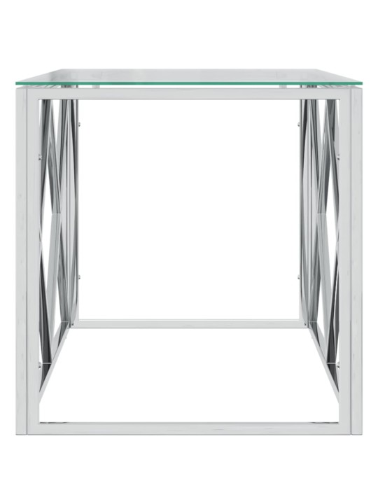 Konferenční stolek 110 x 45 x 45 cm nerezová ocel a sklo