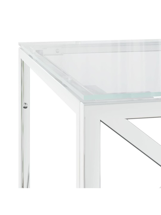 Konferenční stolek 110 x 45 x 45 cm nerezová ocel a sklo