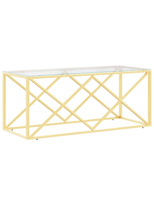 Konferenční stolek 110 x 45 x 45 cm nerezová ocel a sklo