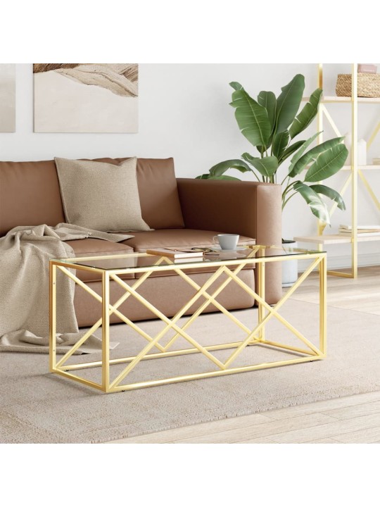 Konferenční stolek 110 x 45 x 45 cm nerezová ocel a sklo