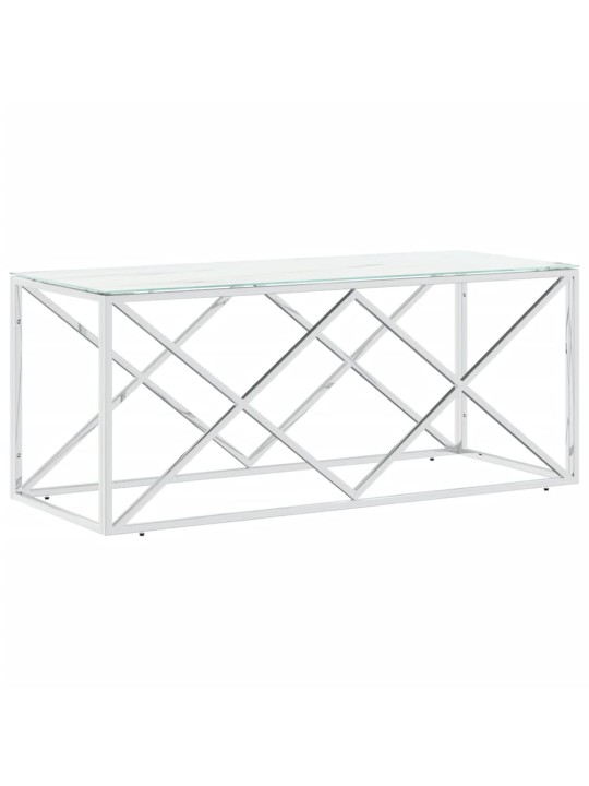 Konferenční stolek 110 x 45 x 45 cm nerezová ocel a sklo