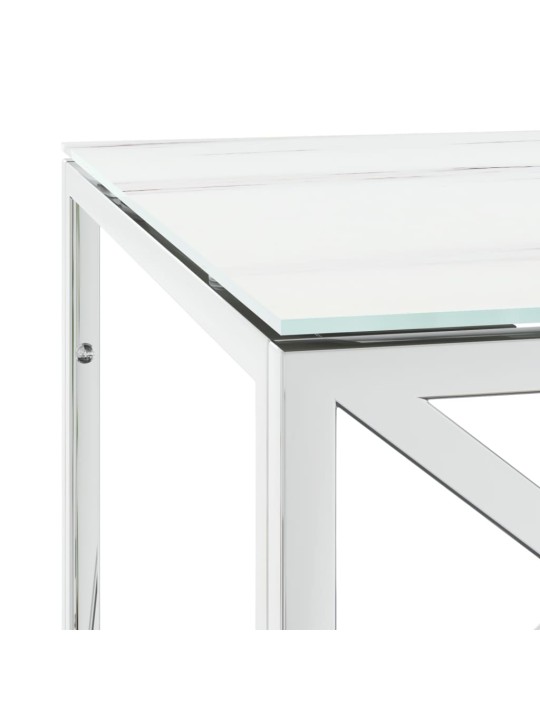 Konferenční stolek 110 x 45 x 45 cm nerezová ocel a sklo