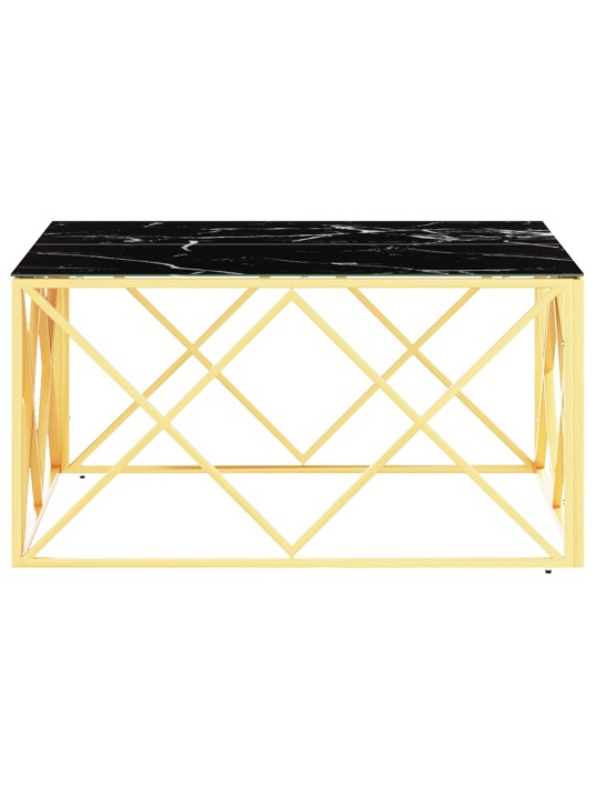 Konferenční stolek zlatý 80 x 80 x 40 cm nerezová ocel a sklo