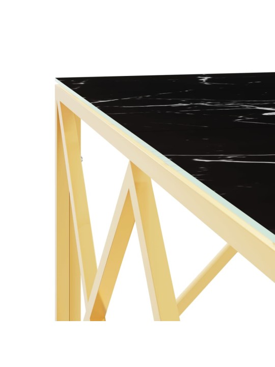 Konferenční stolek zlatý 80 x 80 x 40 cm nerezová ocel a sklo