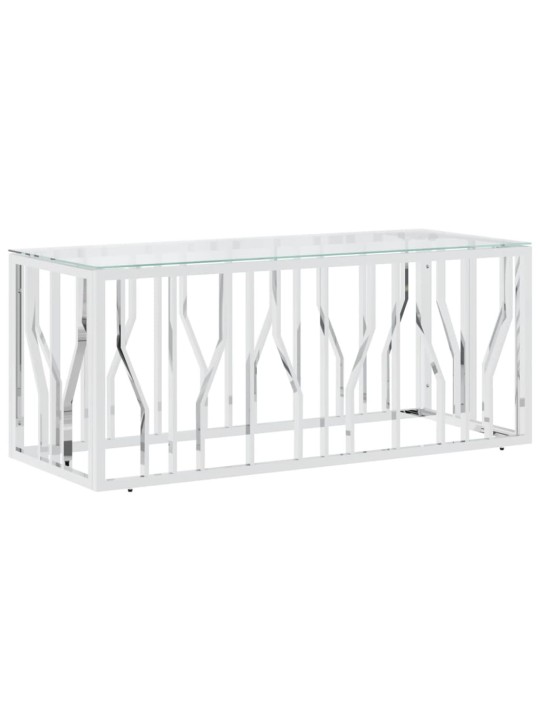 Konferenční stolek 110 x 45 x 45 cm nerezová ocel a sklo