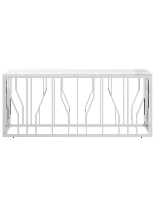 Konferenční stolek 110 x 45 x 45 cm nerezová ocel a sklo