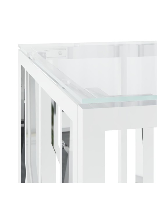 Konferenční stolek 110 x 45 x 45 cm nerezová ocel a sklo