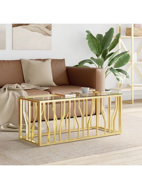 Konferenční stolek 110 x 45 x 45 cm nerezová ocel a sklo