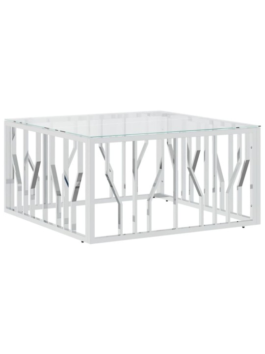 Konferenční stolek 80 x 80 x 40 cm nerezová ocel a sklo