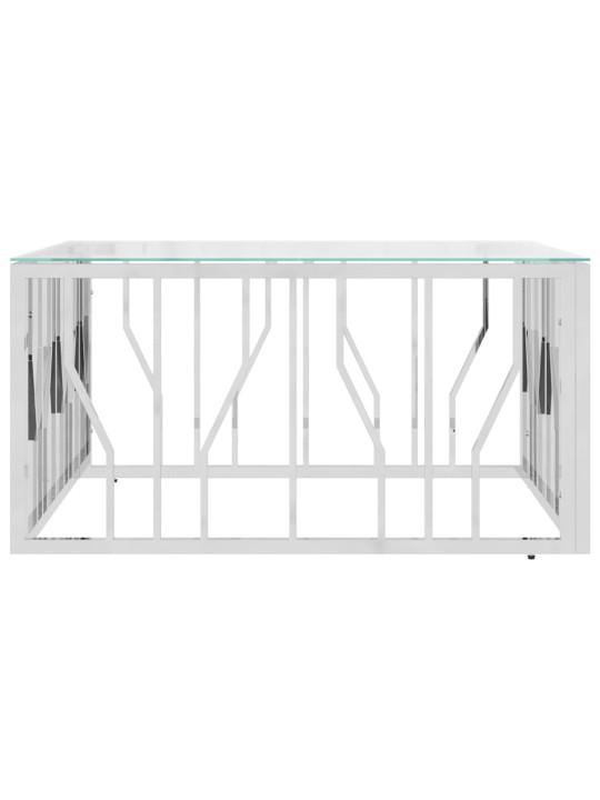 Konferenční stolek 80 x 80 x 40 cm nerezová ocel a sklo