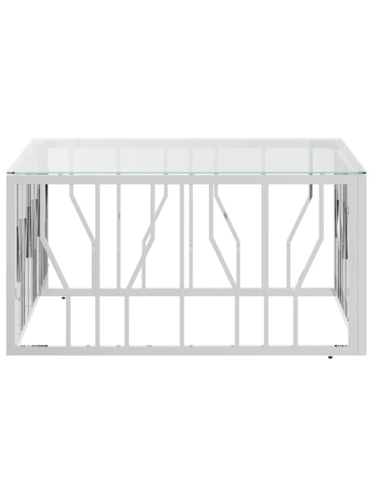Konferenční stolek 80 x 80 x 40 cm nerezová ocel a sklo