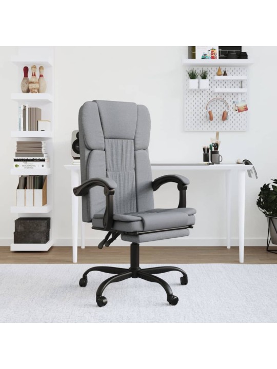 Polohovací kancelářská židle světle šedá textil
