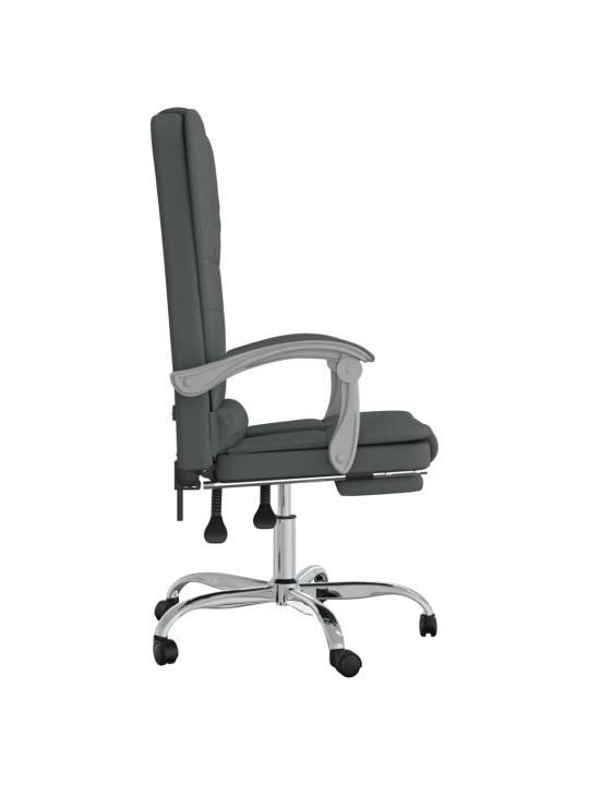 Masážní polohovací kancelářské křeslo tmavě šedé textil
