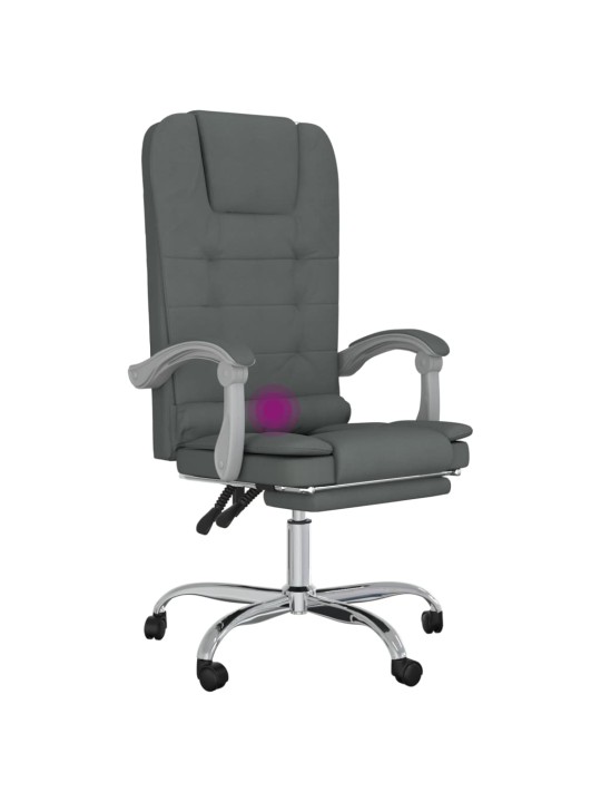 Masážní polohovací kancelářské křeslo tmavě šedé textil