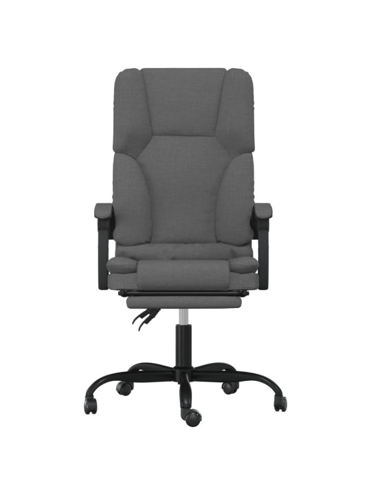 Masážní polohovací kancelářské křeslo tmavě šedé textil