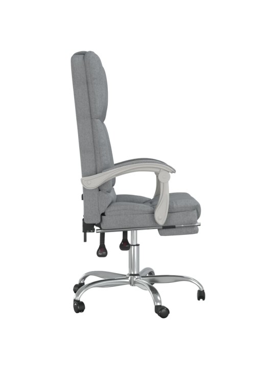 Masážní polohovací kancelářské křeslo světle šedé textil