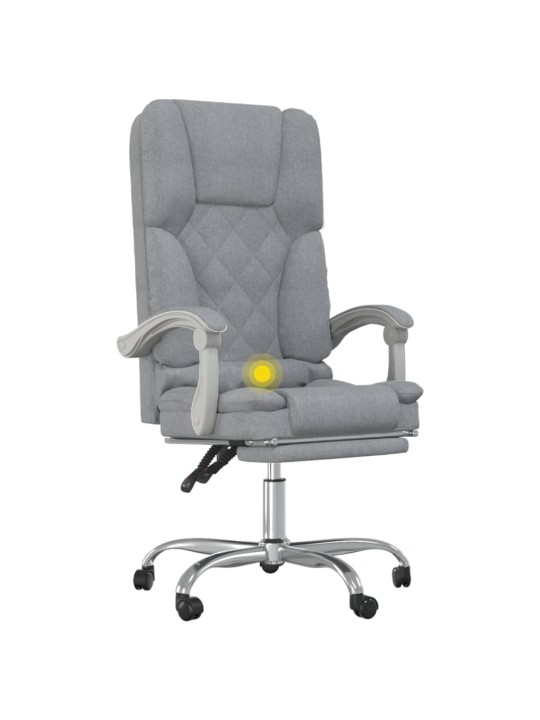 Masážní polohovací kancelářské křeslo světle šedé textil