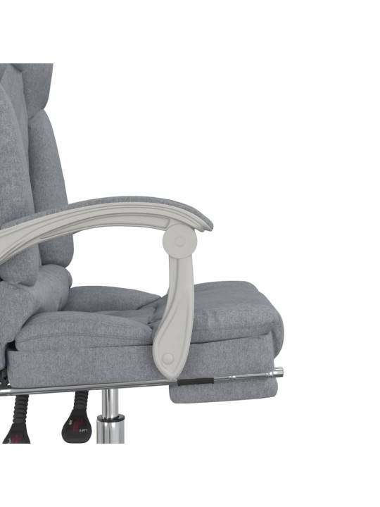 Masážní polohovací kancelářské křeslo světle šedé textil