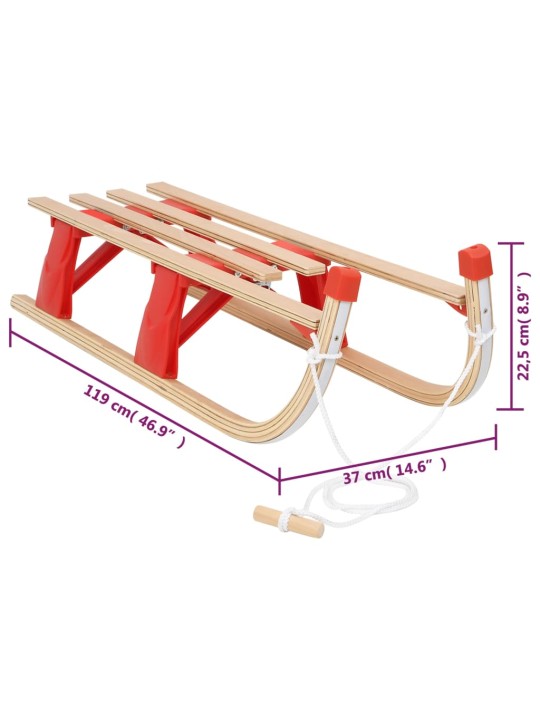 Skládací sáně dřevo 110 cm