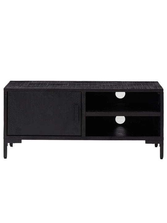 Tv stolek černý 90 x 30 x 40 cm masivní borové dřevo