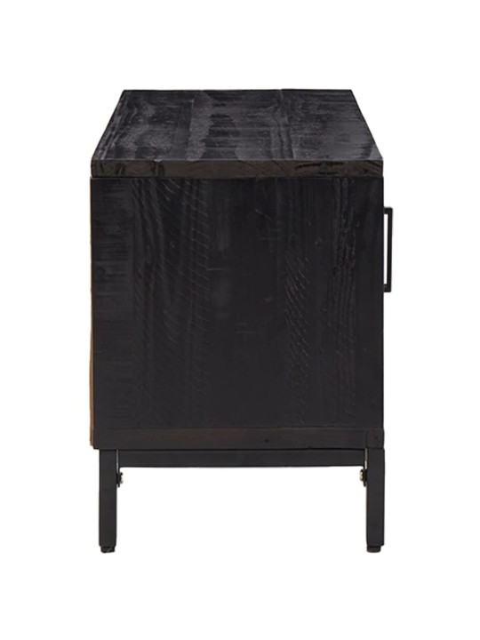 Tv stolek černý 90 x 30 x 40 cm masivní borové dřevo
