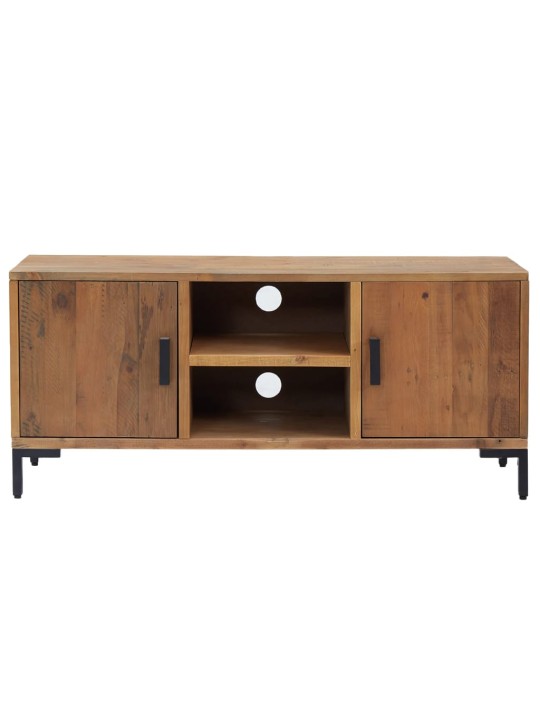 Tv stolek hnědý 110 x 35 x 48 cm masivní borové dřevo